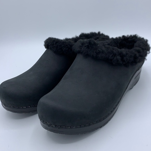 Dansko Professional Shearling Trimmed Clogs - Picture 1 of 10
